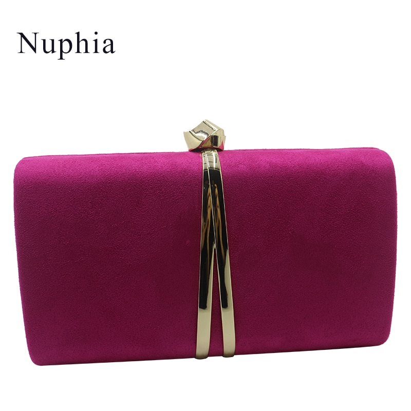 Nuphia Suède Avond Clutch Tassen en Party Koppelingen Avondtassen voor Vrouwen Geel Royal Blue Oranje Rood Paars