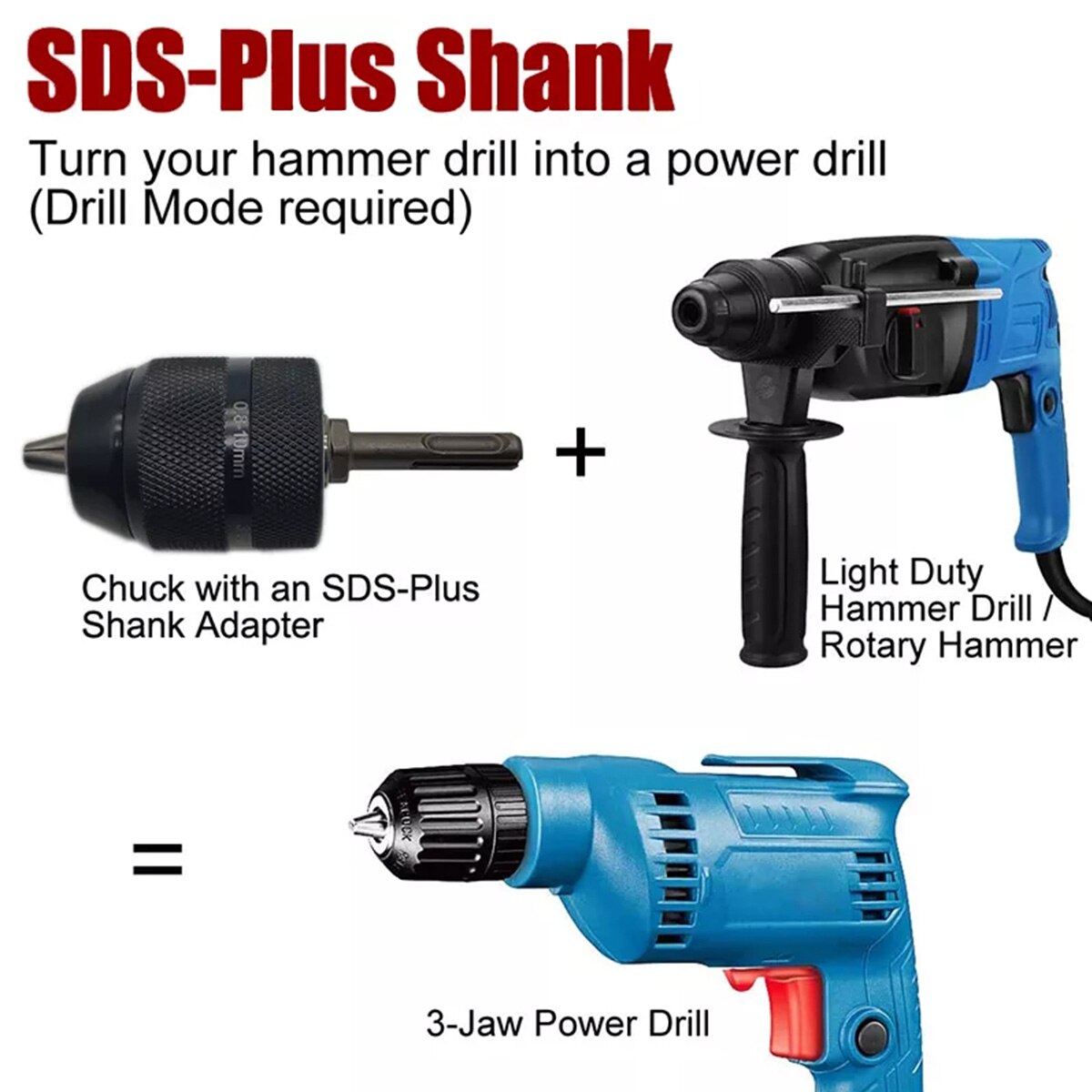1/2-20UNF 1.5-13mm Keyless Drill Chuck Quick Change Drill Bit Adapter &amp; 1/2 Converter 13mm Round Hexagonal Handle Connecting Rod