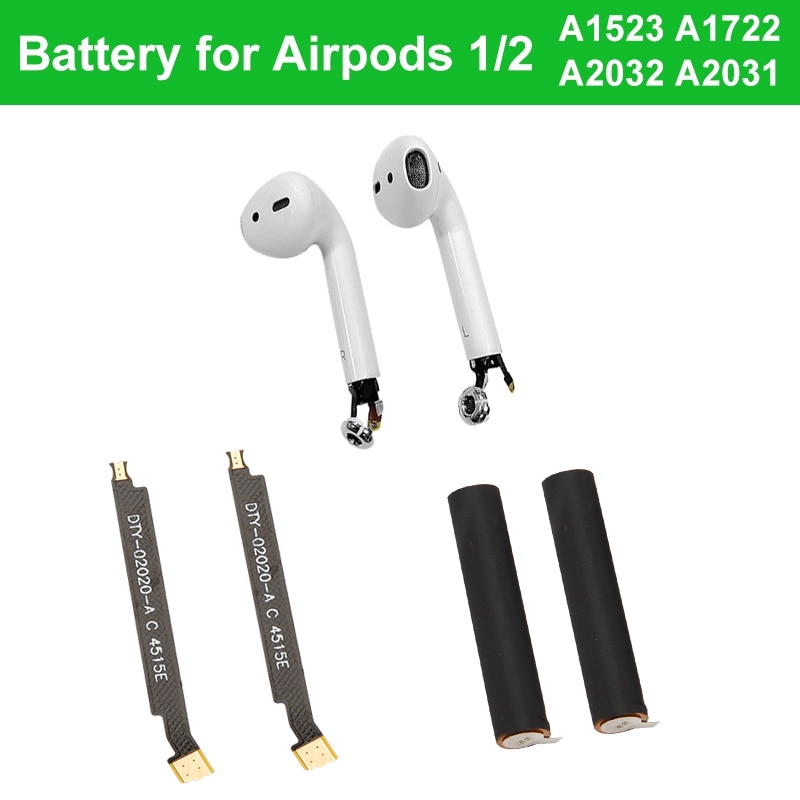 1/2PCS Replacement Battery For Airpods Air Pods 1st 2nd A1604 A1523 A1722 A2032 A2031 GOKY93mWhA1604 Batteria 25mAh