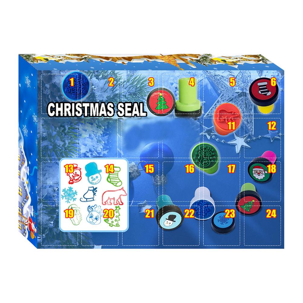 Christmas Advent Calendar 24 Days Calendar With Round Stamps Advent Calendar For Kids Countdown Calendar