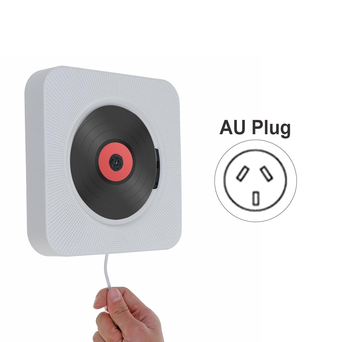 6 In 1 multifunctional Wall Mounted CD MP3 Player With Bluetooth Remote Control HiFi Music Built-in Speaker Discman Lecteur CD: Red