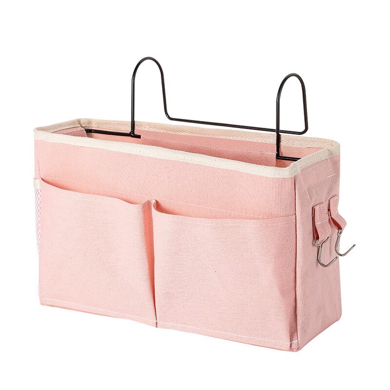 Bedside Hanging Organizer Pocket Storage Bag Wardrobe organizer Canvas Bedroom Bathroom Magazine tote Storage Organizador Pouch: U
