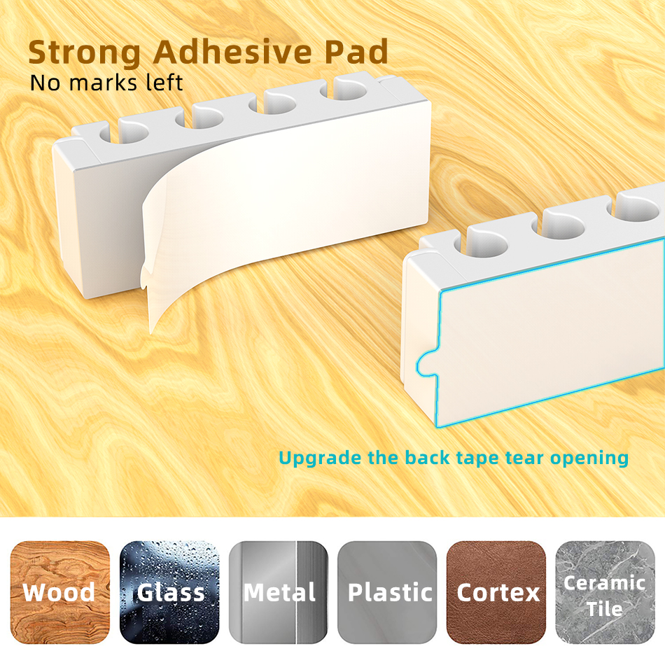 Organizador de cables 1, 2, 3, 4 orificios, enrollador de cables, Clips flexibles de gestión de cables para despacho de cables, Protector de cables para cargadores