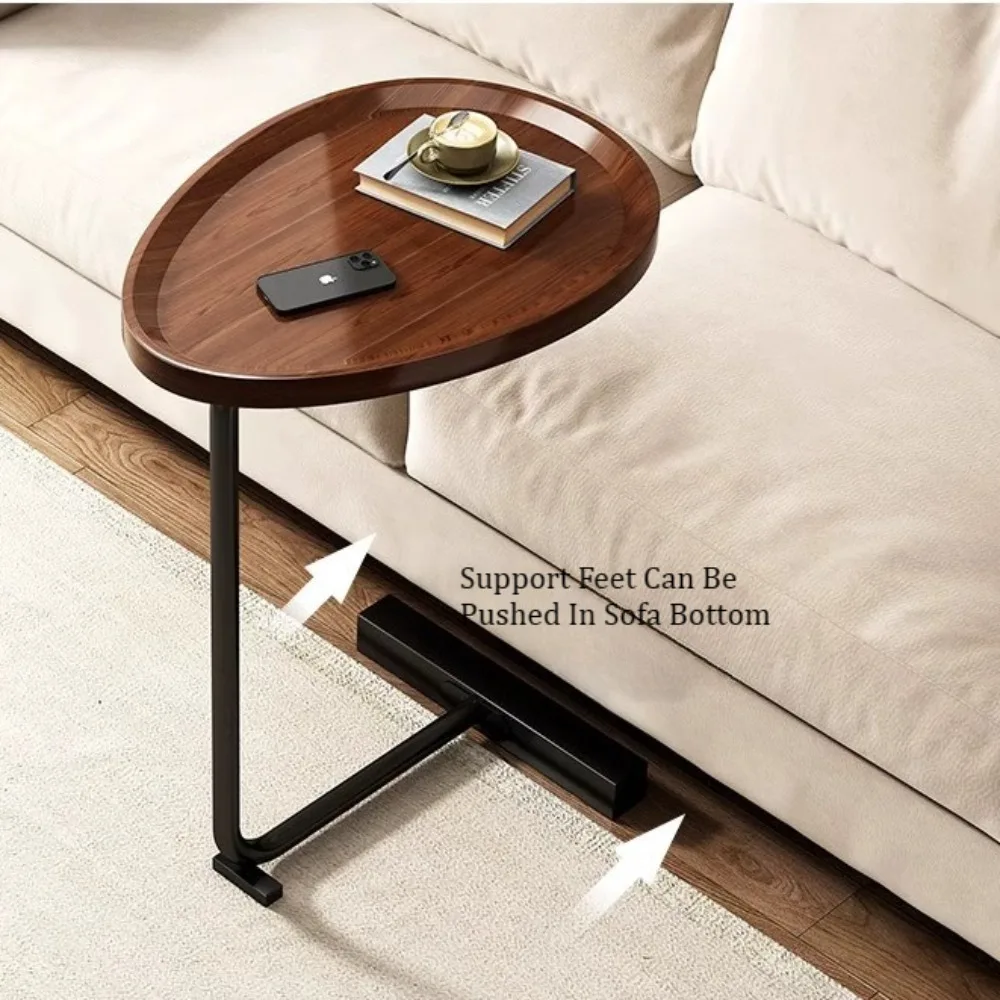 Soffbord massivt trä soffa sängbord läshållare ovala ornament bordsmöbler moderna & enkla hem balkonghörnbord