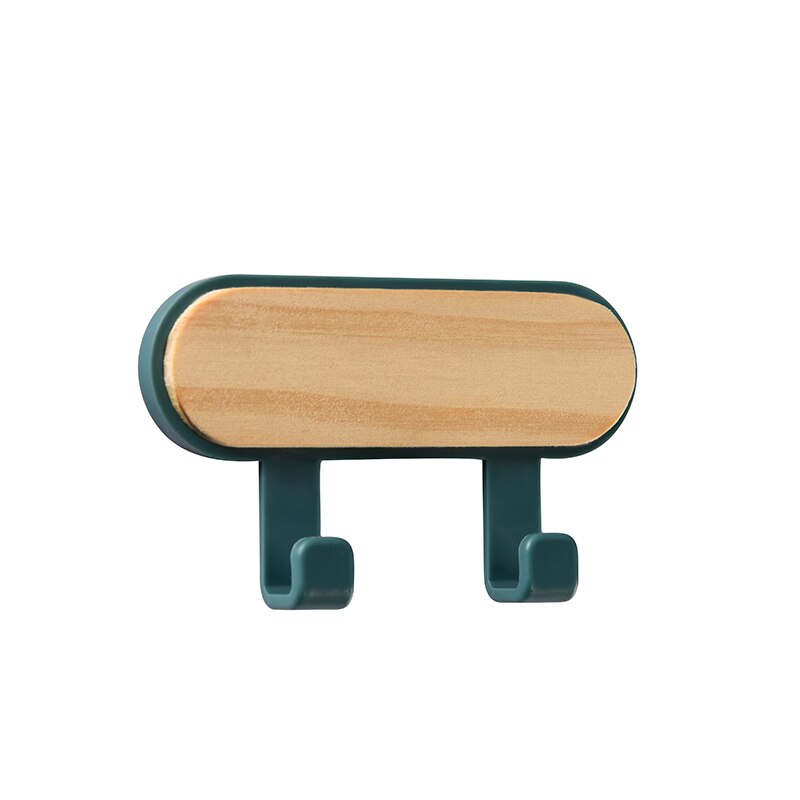 Perchas de madera para colgar en la pared, accesorios de decoración del hogar, de almacenamiento para colgar ropa perchero, llavero: Deep blue - 2  Hooks