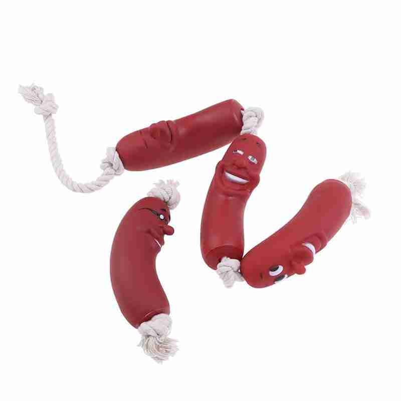 Funny Silicone Sausage Pet Sausage Squeaky Toys Toy For Dog Chewing And Playing Sausage Shape