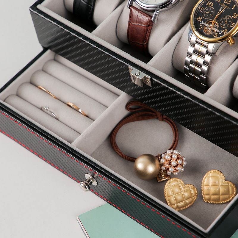 DELESYS Mehrzweck-Aufbewahrungsbox für Zuhause, Organizer für kleine Gegenstände, Aufbewahrungsbox für Uhren, Leder, Geschenkbox, Brillen-Aufbewahrungsbox