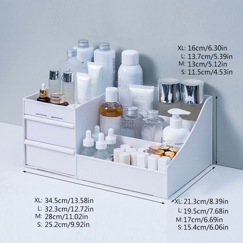 Stor kapacitet kosmetisk opbevaringsboks makeup skuffe arrangør smykker neglelak makeup container desktop diverse opbevaringsboks