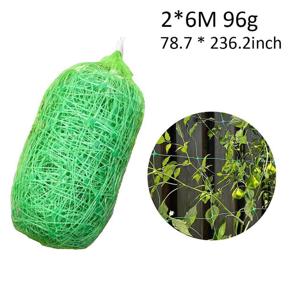 Garden Green Plastic Vegetable Plant Trellis Netting Support Nets Bean Plant Climbing Grow Fence Anti-bird Net: 2x6m