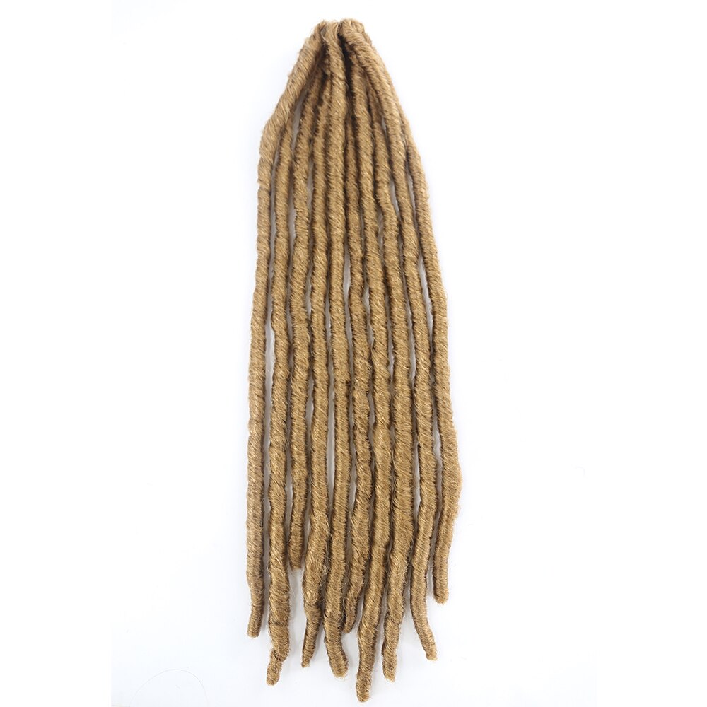 SOKU Brown Faux Locs Braids Straight Hair Extensions 20 Inch Long Soft Crochet Hair Braided Synthetic Afro Dreadlocks Hair: #27 / 5Pcs/Lot
