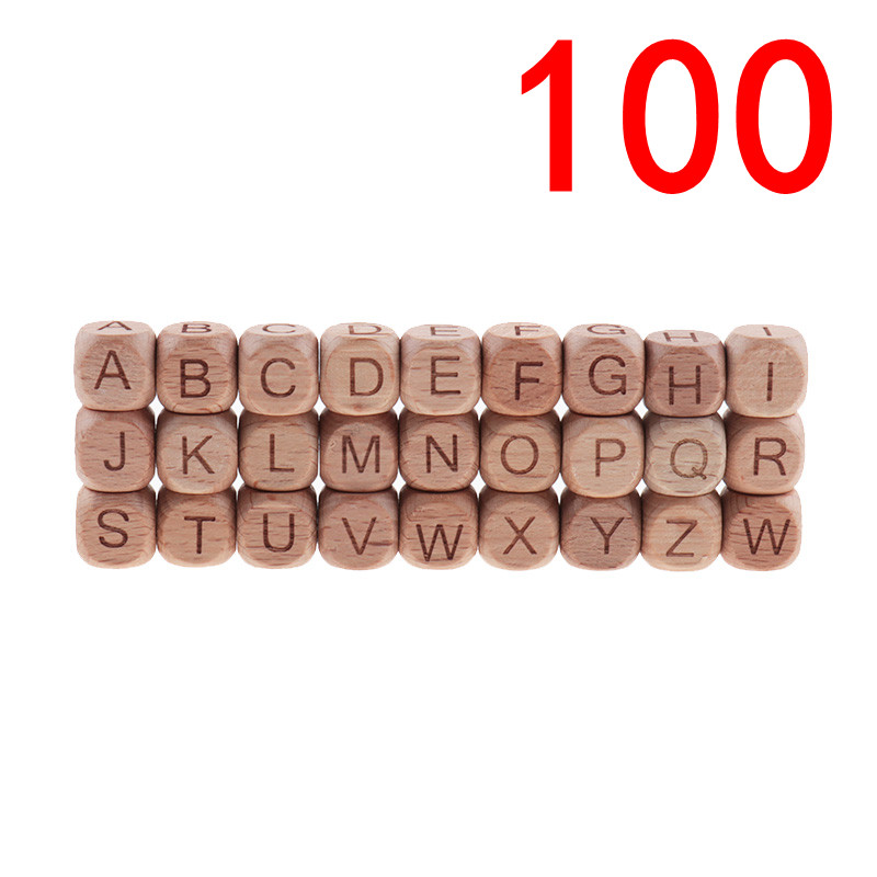 100 Stuks Engels Beuken Hout Letters Kralen 12Mm Alfabet Kraal Voor Sieraden Maken Diy Armbanden Ketting Sieraden Accessoires: Donkergrijs