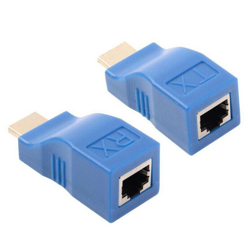 2pcs 1080P HDMI-compatible Extender To RJ45 Over Cat 5e/6 Network LAN Ethernet HDTV Adapter