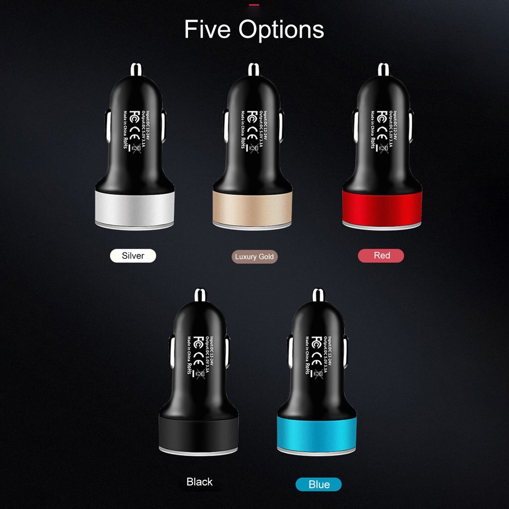 Dual Usb Car Charger Adapter 3.1A Digitale Led Voltage/Stroom Display Auto Voertuig Metalen Lader Voor Smart Telefoon/tablet 18W