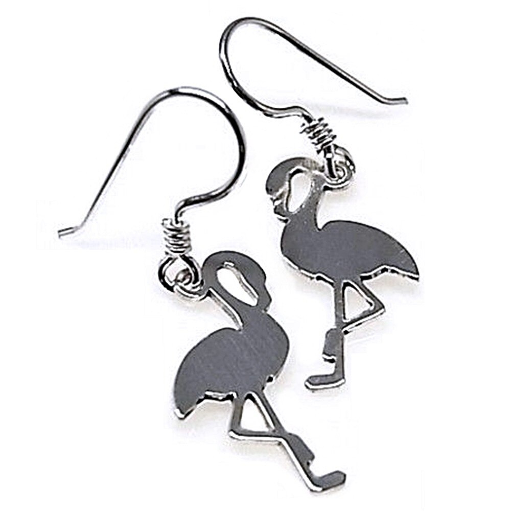 Sterling silber ohrringe 925m lange motiv Flamingo 20mm. Schließen Hippie frau