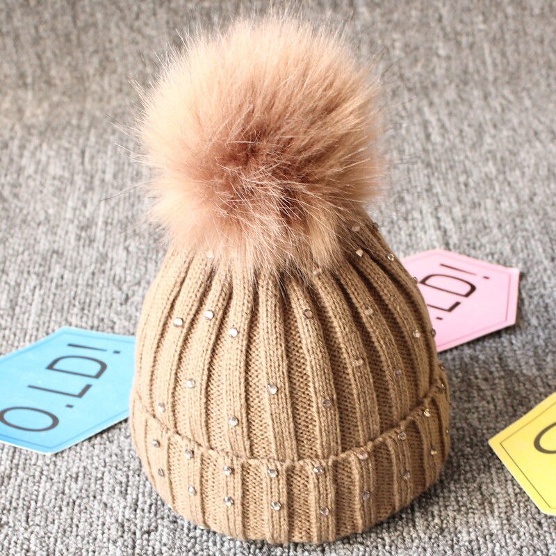 Gorro para crianças pudcoco, gorro quente de inverno para meninas e meninos: COFFEE