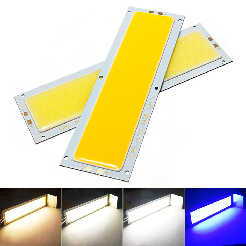 10W Led Licht Cob Chip 12V Lamp Led Panel Strip Voor Diy Huis Verlichting Werk Lampen DC12-14V 120mm X 36 Mm Warm Koel Wit Blauw Rood