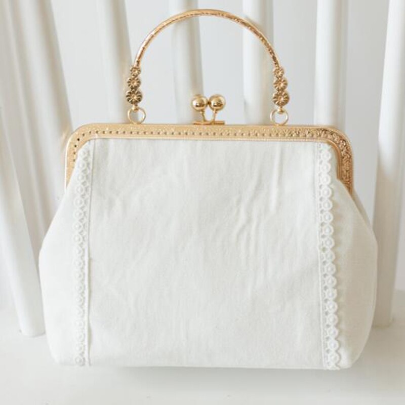Vrouwen Bloemen Borduren Clutch Tassen Keten Schoudertas Dame Handgemaakte Kant Cover Kisslock Messenger Crossbody Bag