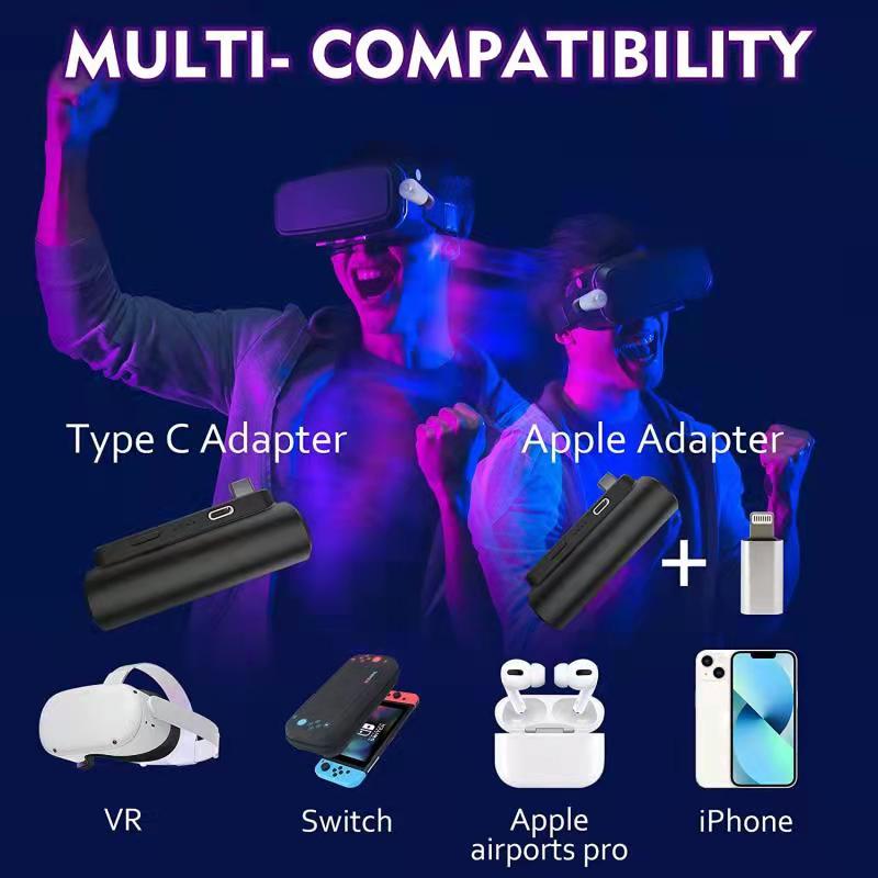Capsule Power Bank for Oculus Quest 2 VR Headset 3000mAh Battery Pack Compatible with Elite Strap for Meta Quest 2 Accessories