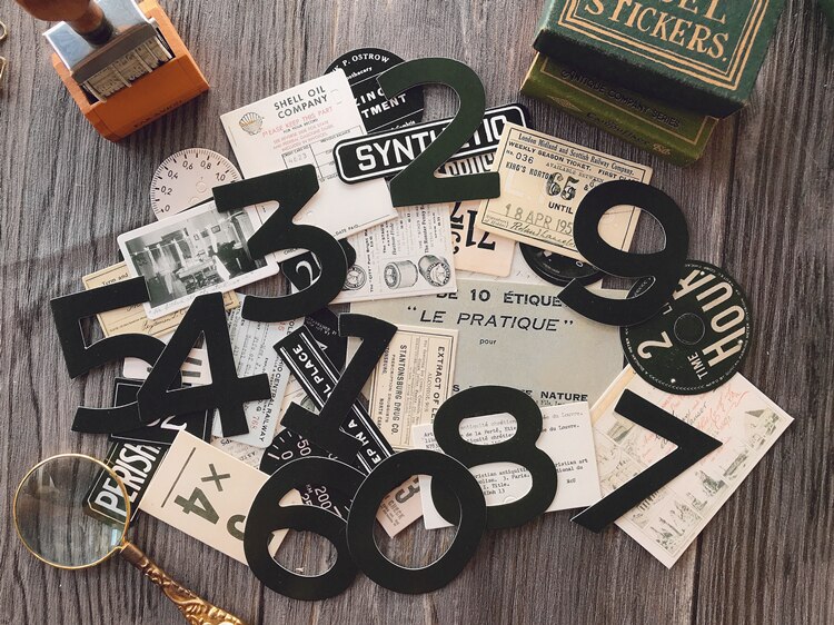 Suuret numerot kukkalinnut valmiiksi leikattu kortti scrapbooking kollaasi materiaali paketti tee itse romulehti tausta koristepaperi: Numeroita