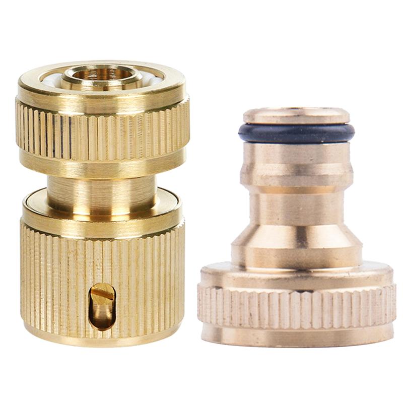 8PCS/Set Quick Connector Replacement Brass 3/4 inch 1/2 inch Durable Fitting Adapter Connector for Water Pipe Garden Hose