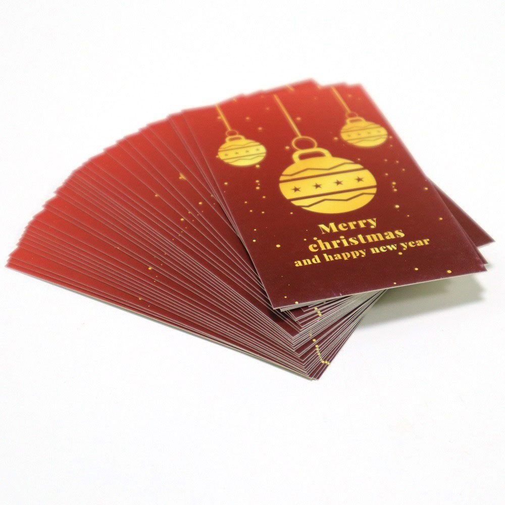 50 stk. god jul-kort godt år melding hilsen postkort juletre hjort pakkeinnlegg innpakning dekor