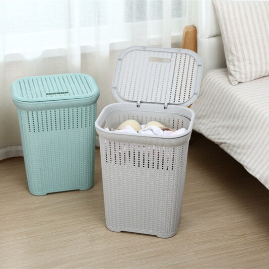 Ekstra stor hæmmer plast vasketøjskurv vasketøj spand snavset tøj pincet rotting husholdning badeværelse beskidt tøj opbevaring