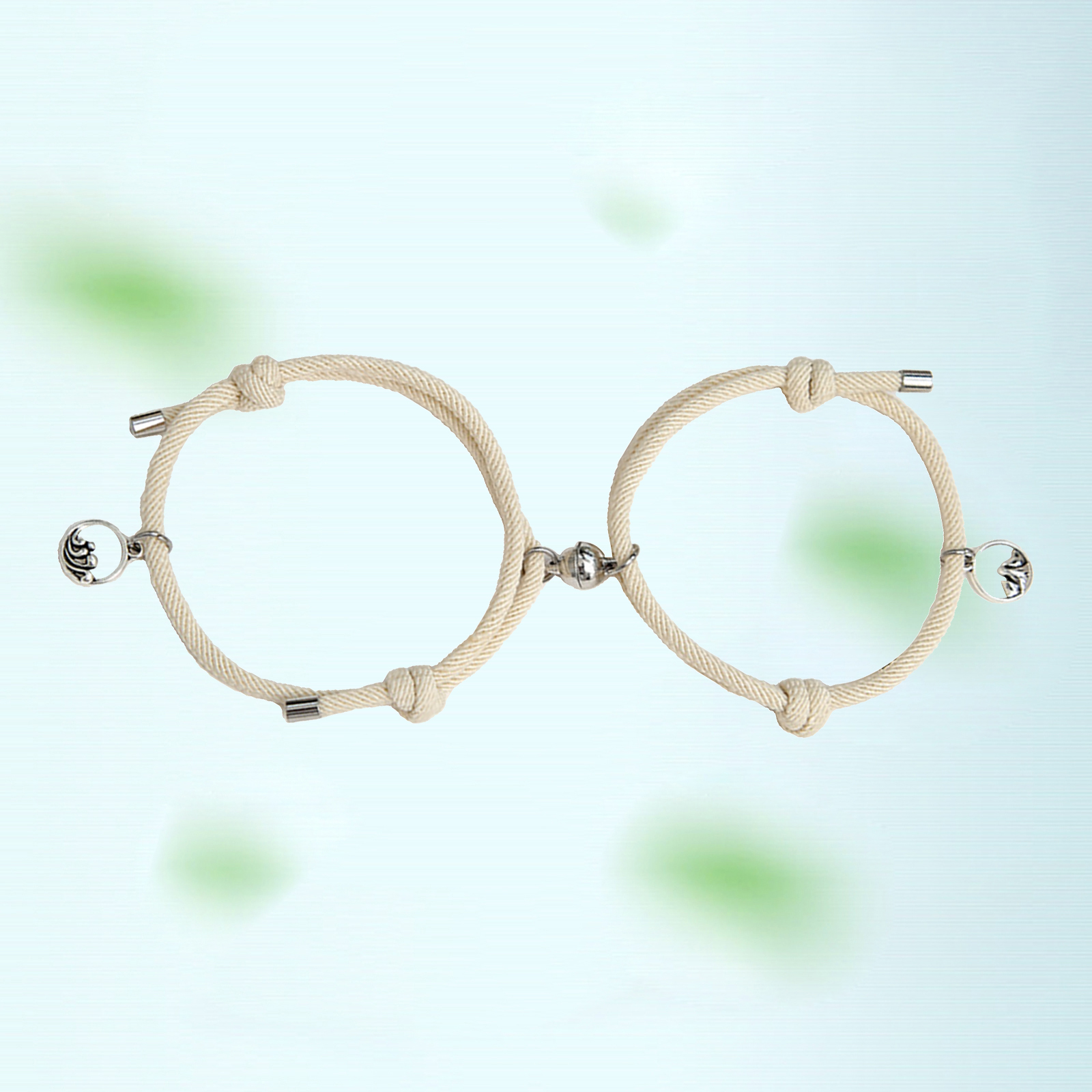 Liebhaber Passenden Armbinde Geflochtene Magnetische Abstand Armbinde Rosa: Beige