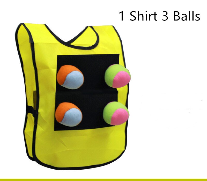 1 squadra Giochi Shirt con 3 Sfera Appiccicosa Giochi All'aperto Per Bambini Genitori Giocattoli di Sport Per I Bambini Dodge Sport con la Palla Giocattolo la cooperazione Gioco: Kids Widen Yellow