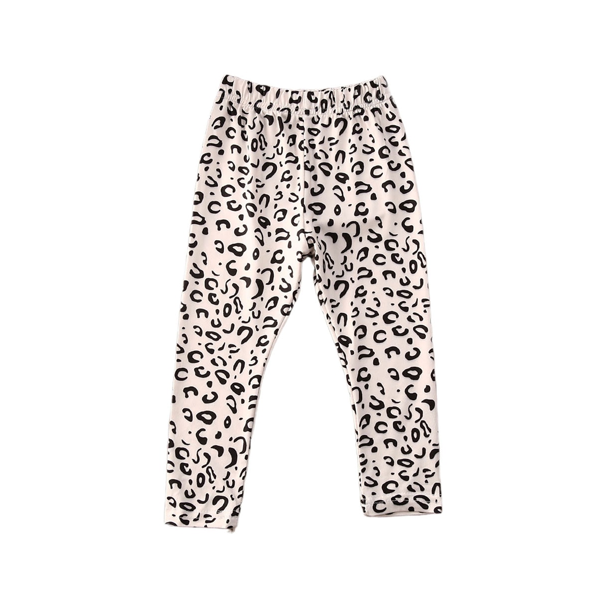 Piger leopard leggings bukser stretch bomulds bukser bund casual casual piger elastisk talje blyant bukser 2-7 år