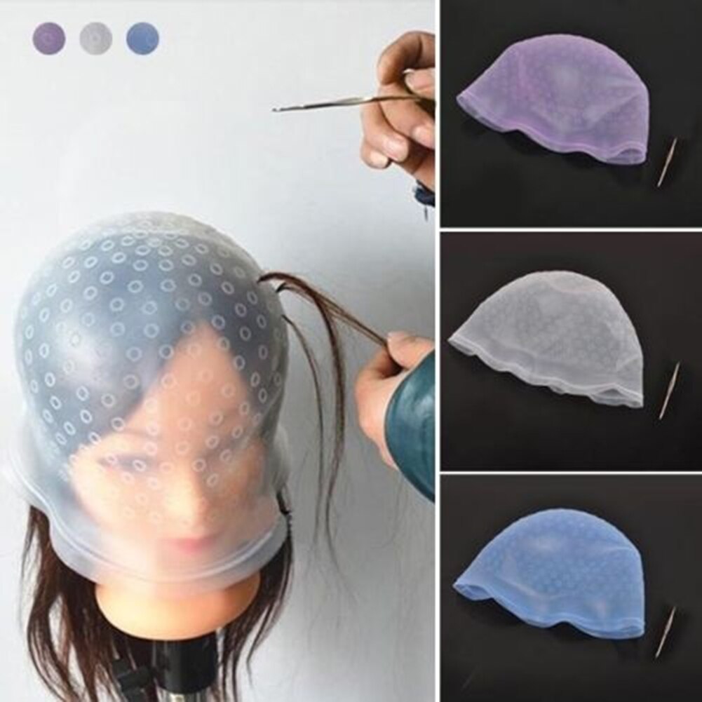Dye Cap Reusable Silicone Salon Hair Coloring Highlighting Dye Cap With Frosting Tipping Hair Color Styling Tools