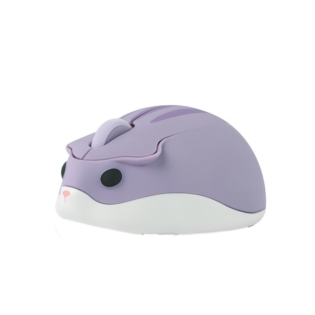 2.4G Wireless Cute Mouse Hamster Cartoon USB Mause Ergonomic Mini 3D Optical Kid Mice With Mouse Pad For PC Laptop: Purple Hamster Mouse
