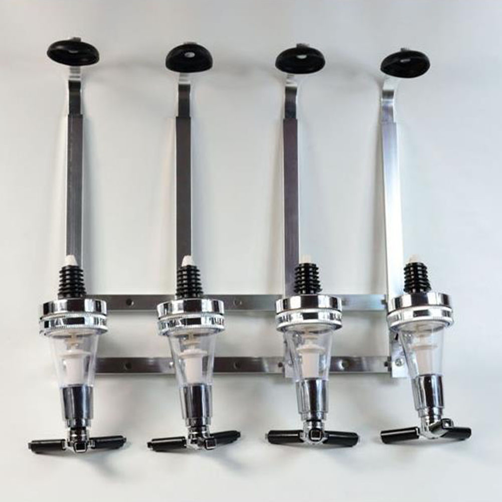 4 Spring-Loaded Accessories Wall Mounted Station Beer Wine Dispenser Bottle Holder Bar Drinking Pourer Home Cocktail Racks Tools