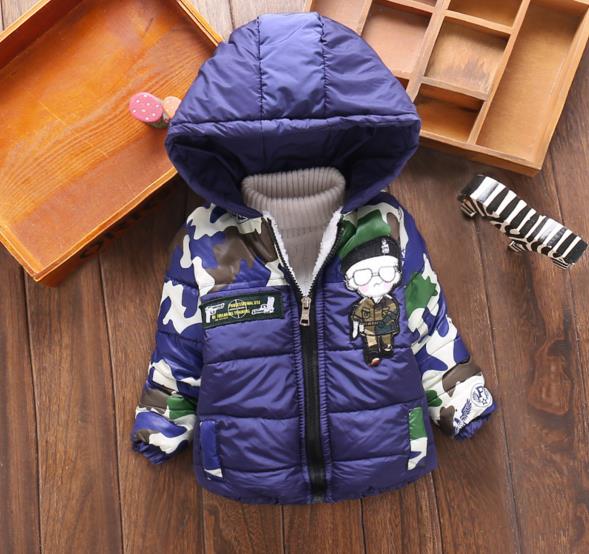 cheapest baby boy's winter thicken cute coat 0-24M baby boy snow wear OT014: Blue / 12M