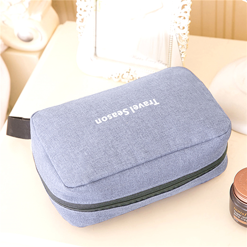 Hommes femmes toilette maquillage cosmétique trousse de maquillage pochette voyage organisateur pour trousse de toilette insérer beauté douche nécessaire vanité: Marron