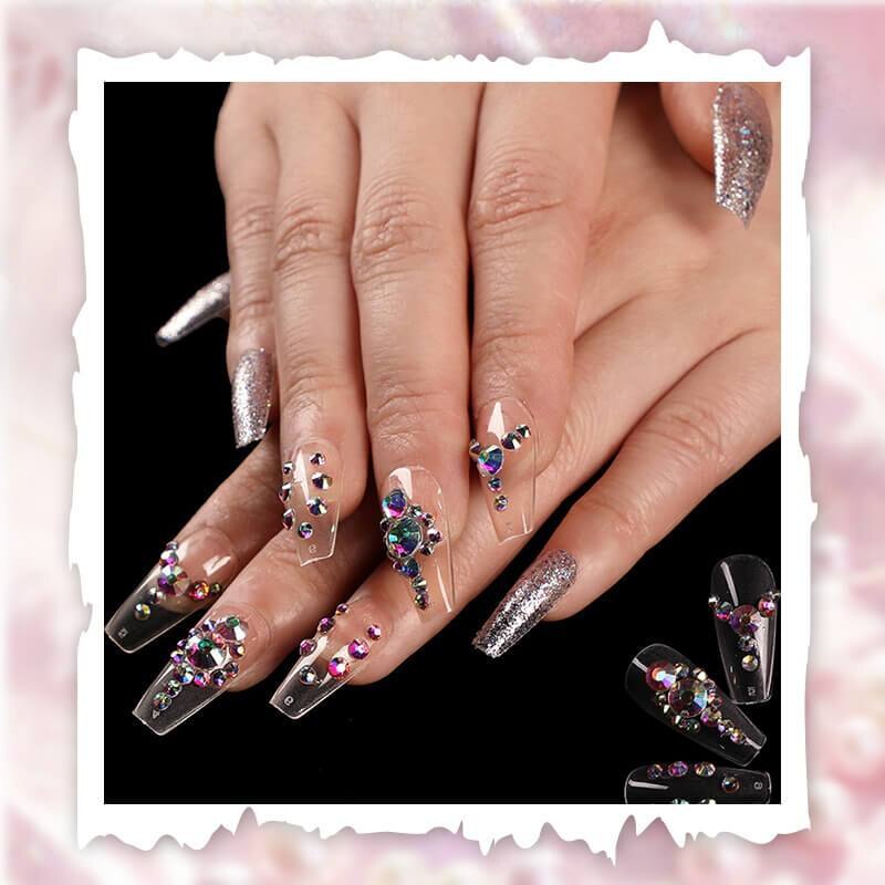 Patch pour ongles en strass brillant, kit de bricolage pour pièces/ensemble, 24: 7