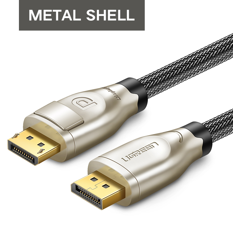 Ugreen DisplayPort Cable 144Hz Display Port Cable 1.2 4K 60Hz For HDTV Graphics Card Projector DisplayPort to DisplayPort Cable: Golden Metal Shell / 1m