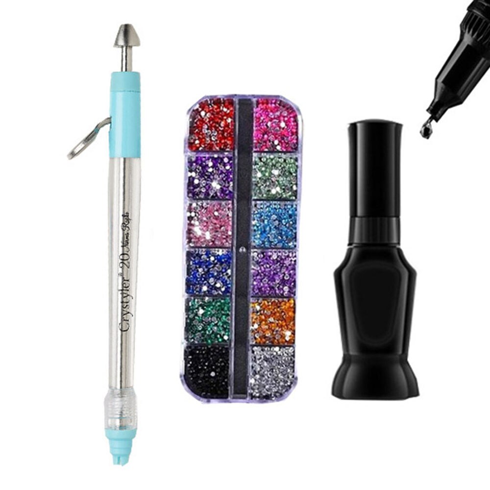 Herramienta de pintura de diamante acrílico, taladro de doble cabeza, accesorios de bordado, taladro de punto multifunción, pluma artística de uñas: Amarillo claro