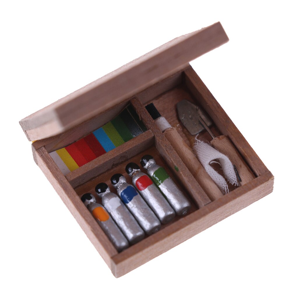 1:12 miniaturowe akcesoria robić domku dla lalek akcesoria pudełko na farby domek dla lalek mini pudełko robić malowania pigment kije lalki robić własnoręcznego wykonania dom części zabawki