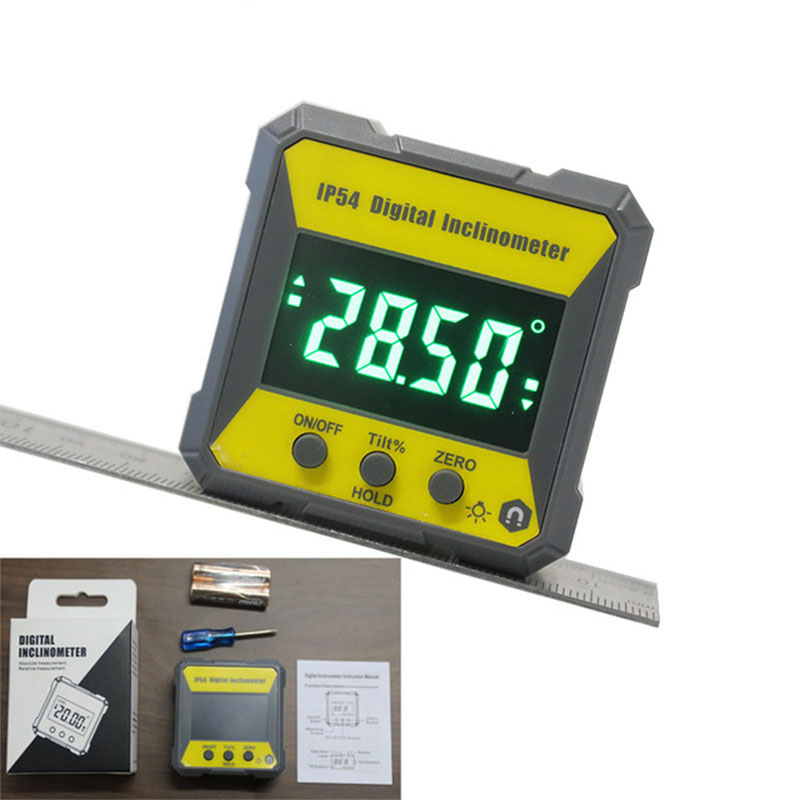 360 Graden Digitale Niveau Gradenboog Inclinometer Magnetic Digitale Hoek Gauge Met Backlight Precisie Niveau Doos Meetinstrument