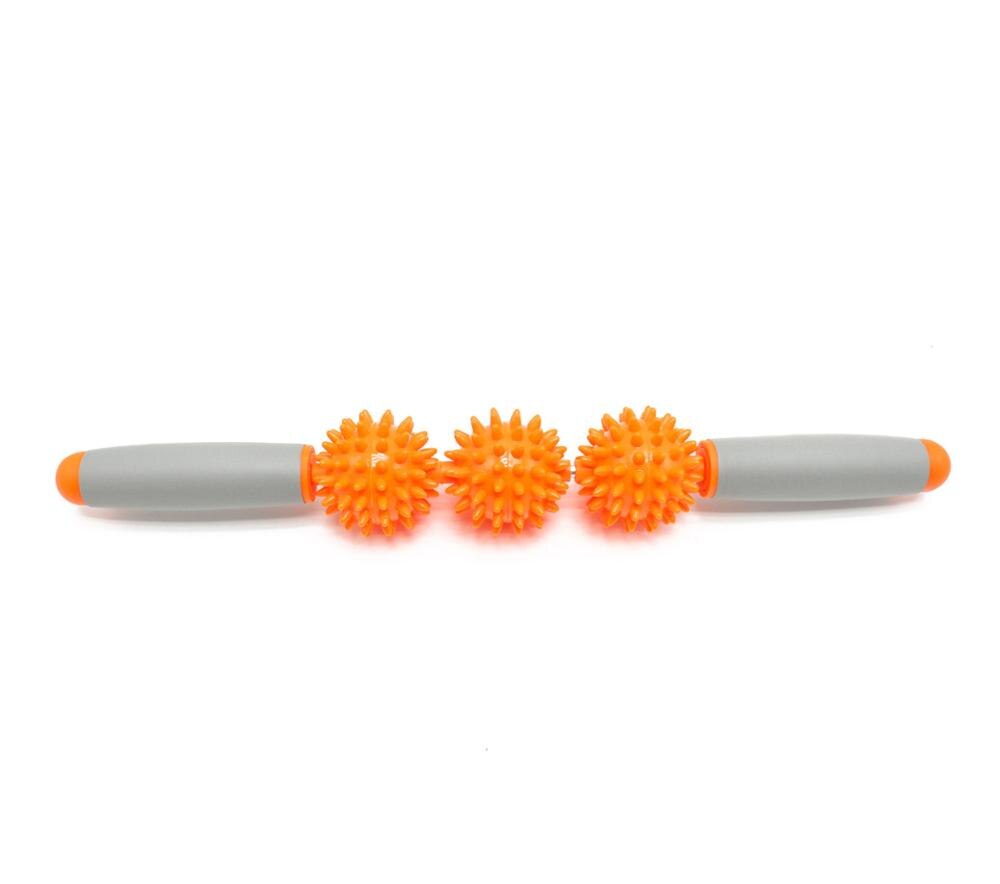 Body Massage Sticks Muscle Roller 5 Spiked Balls Trigger Portable Fitness Leg Arm Muscle Physical Therapy Relieve Yoga Roller: B Orange