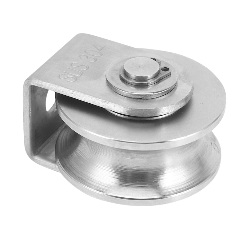 2 Inch Roller Wheel Bearings U Groove Pulley Wheels Detachable Heavy Duty Grooved Wheel for Material Handling and Moving