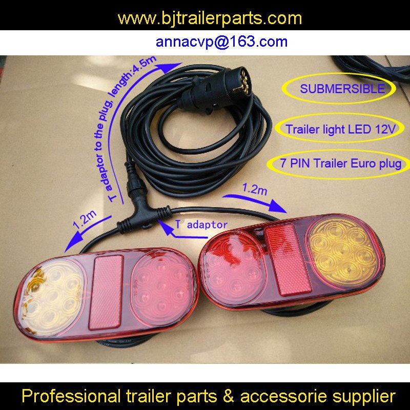 LED trailer tail lights lamp kit stop indicator tail waterproof submersible 12V trailer parts , TRAILER SIDE ONLY