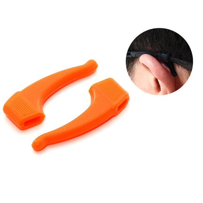 Crochet d'oreille antidérapant à la pour lunettes, accessoires pour lunettes, poignée en Silicone, pointe de la tempe, poignée pour lunettes: Orange
