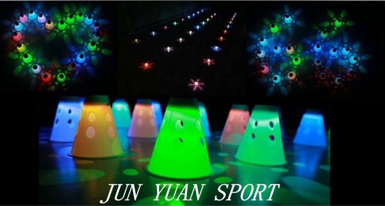 Colorful Flashing Anti-Wind Cones Agility Training Marker Freestyle Roller Skating Marking Cones FSK Skate Pile Cup,Free shippin