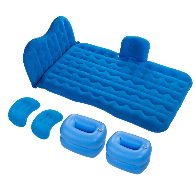 Split Vehicle-Mounted Inflatable Bed Travel Bed Car Mattress Car SUV Trunk Mattress: Blue