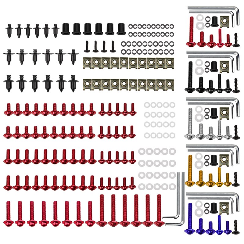 201 Stück Motorrad-CNC-Verkleidungsschrauben-Set, Schrauben für YZF 600 1000 R1 R6 R3 R15 R25 T-MAX 530 TMAX 500