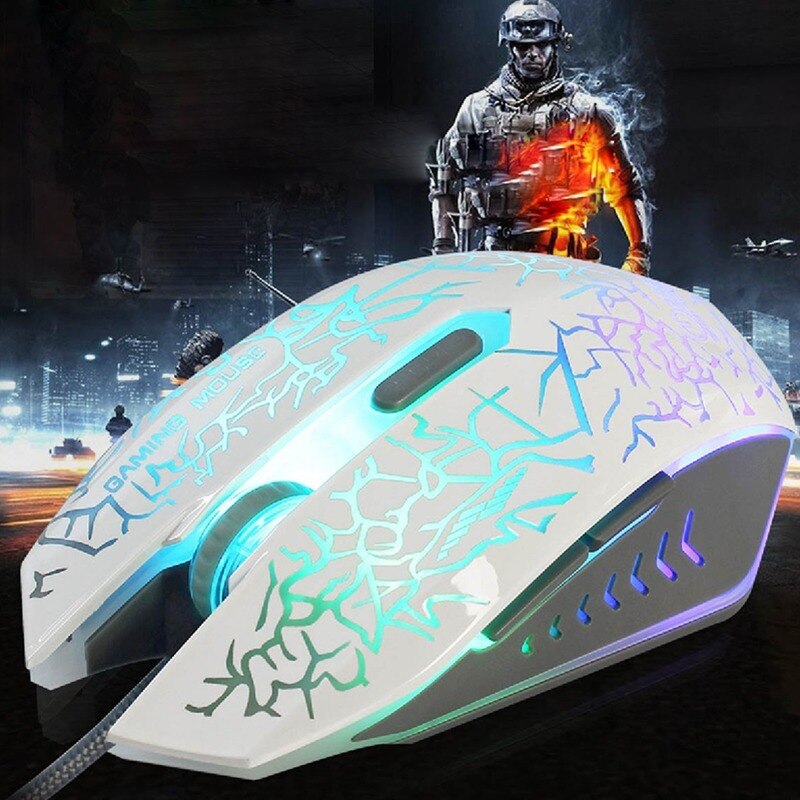 Basix 2400DPI Optical Wired Gaming Mouse Mice 6 Buttons USB Wired Backlight Mouse for PC Laptop Computer mice