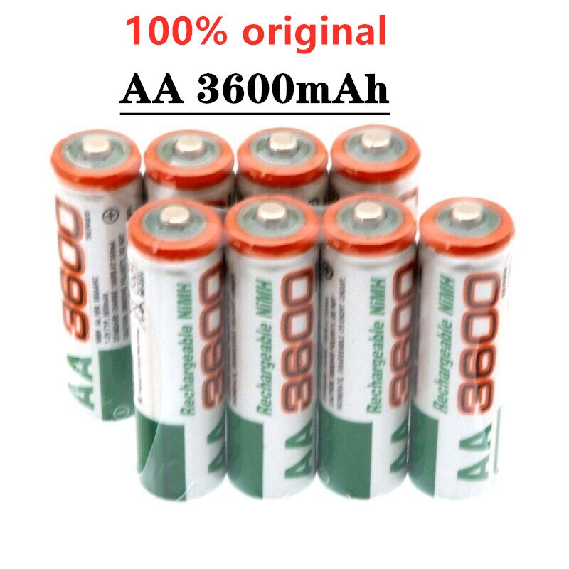 100% AA 3600 Rechargeable Battery AA Ni-MH 1.2V 3600mAh Ni-MH 2A Pre-charged Bateria Rechargeable Batteries for Camera
