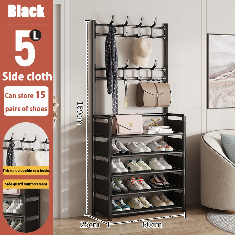 Zapatero de varios niveles, organizador de suelo, gabinete de almacenamiento para zapatillas, sombreros, abrigos, dormitorio, hogar, multifuncional, ahorro de espacio: Color gris