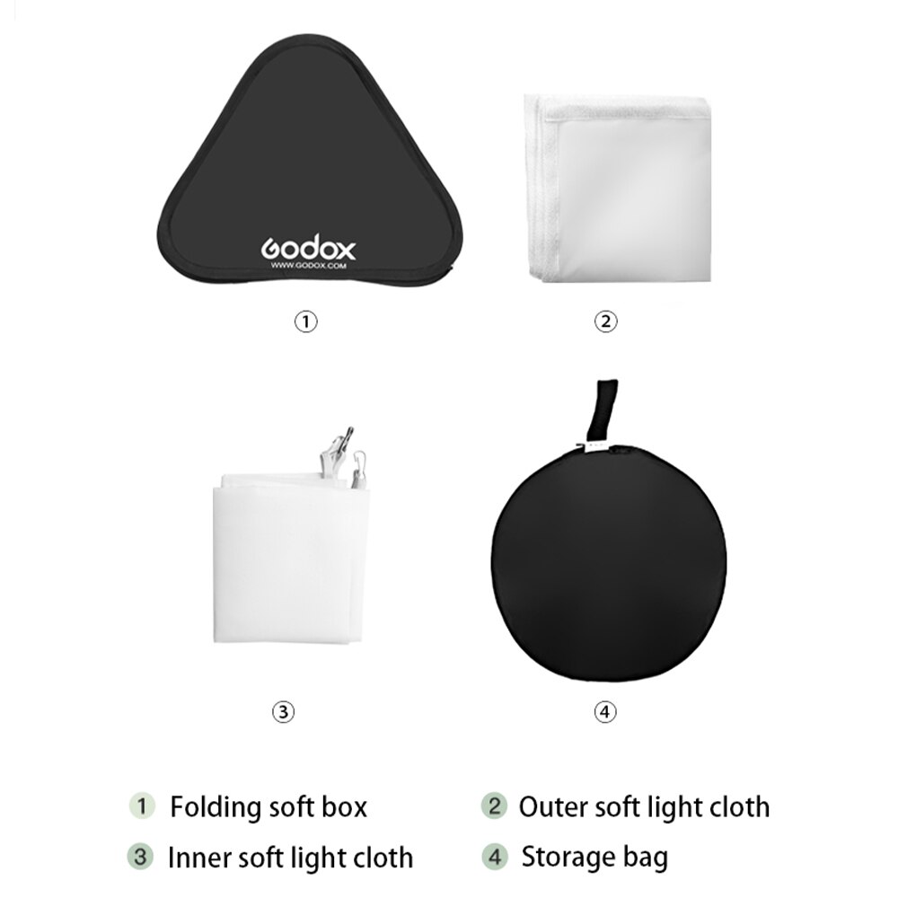 Godox 80X80Cm Softbox Zak Kit Voor Camera Studio Flash Fit Bowens Elinchrom Mount